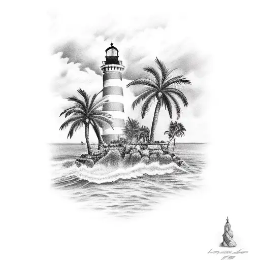 Lighthouse Palm Trees