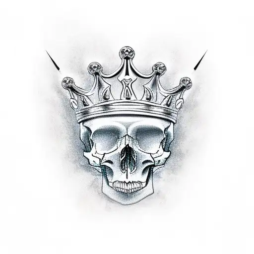 Crown On Skull Wtih Swords
