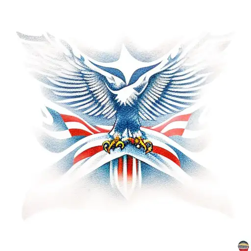 Eagle With American Flag Backround