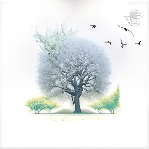 Tree With Leaves Turning Into Birds