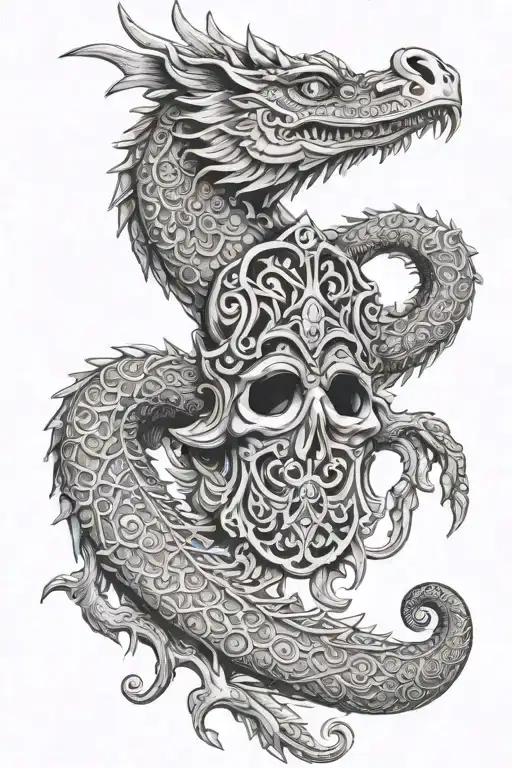 Hamsa Hand And Dragon