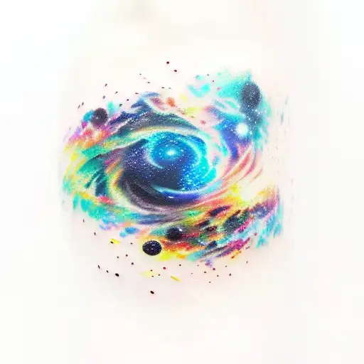 Galaxy Print For A Forearm Tattoo Sleeve On A Males Arm