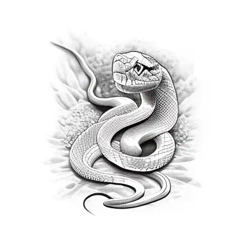 Snake With Wildflowers