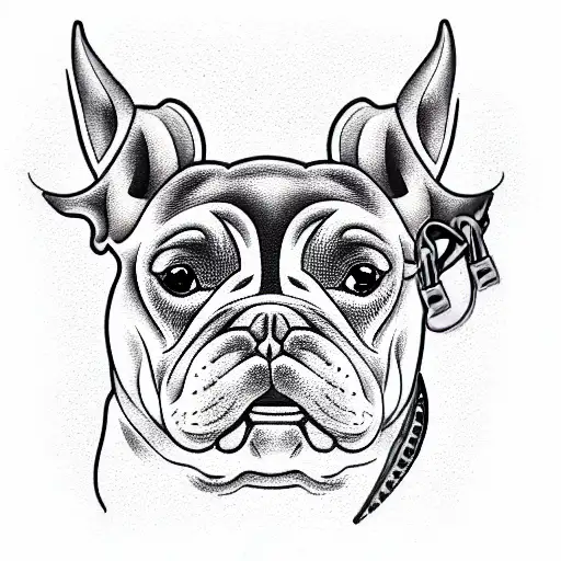Bull Dog With Spike Collar