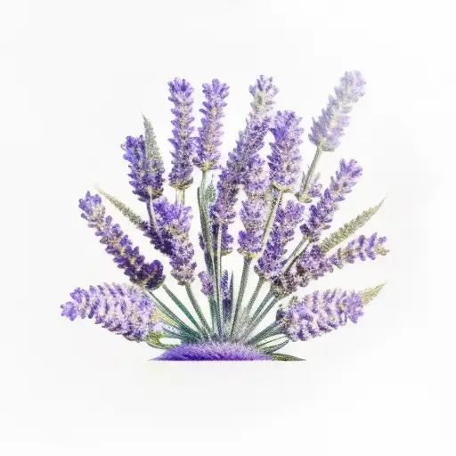 Lavender Flowers And Chease Plant Leaves