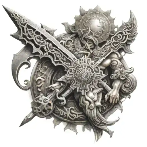Need A Tatto Combining Weapons Of All Important Hindu Gods