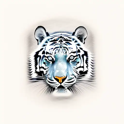 Tiger Father Roars Two Baby Tigers Kissing