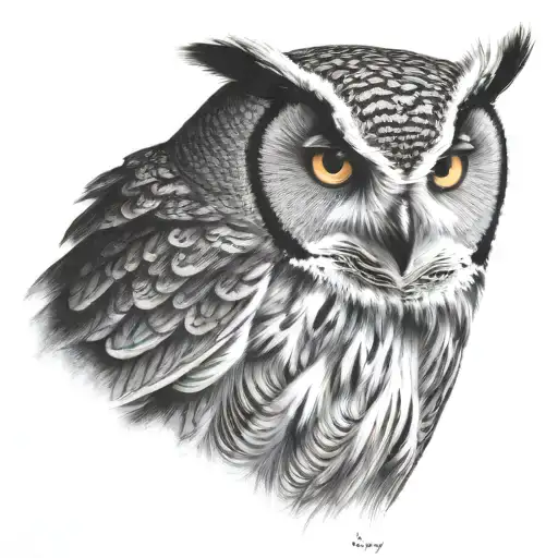 Owl With A Turned Head