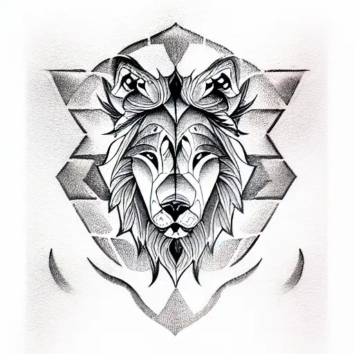 Combination Of Lion And Wolf