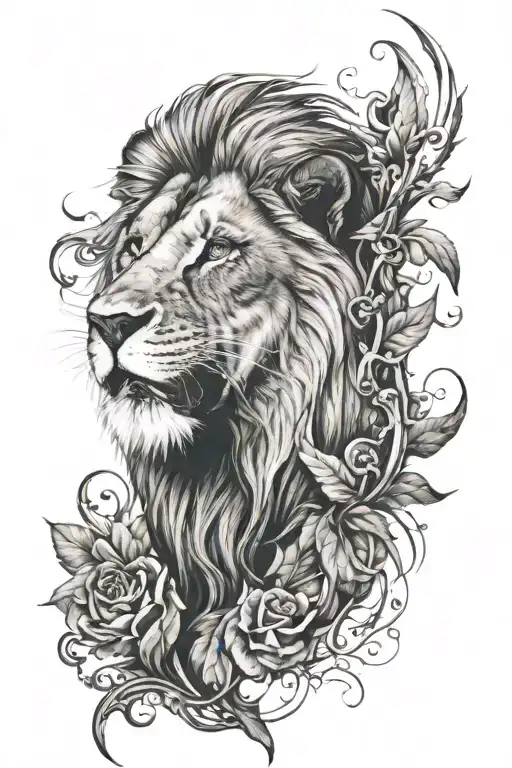 Lion Face And A Lanp