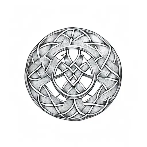 Celtic Knot Shield With Sword And Axe