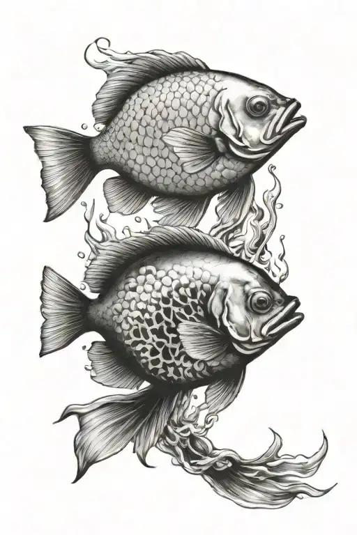 Ying Yang Fish Swimming