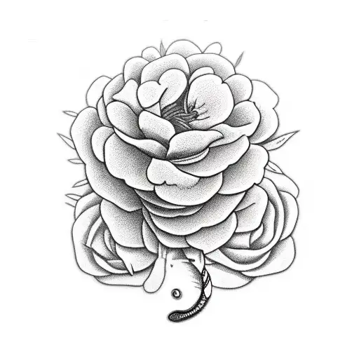 Sword Snake And Peonies