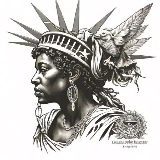 African Woman Statue Of Liberty