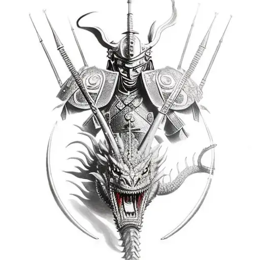 Samuria In Battle With A Dragon