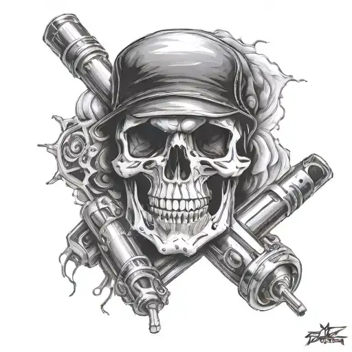 Skull Face On Piston And Conrod