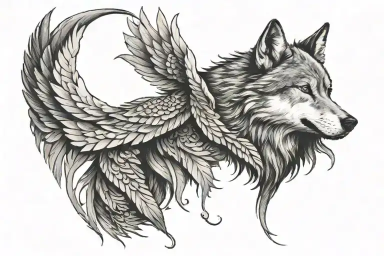 Creating A Tattoo Of A Wolf With Wings Symbolizing Freedom And Power In Mythology