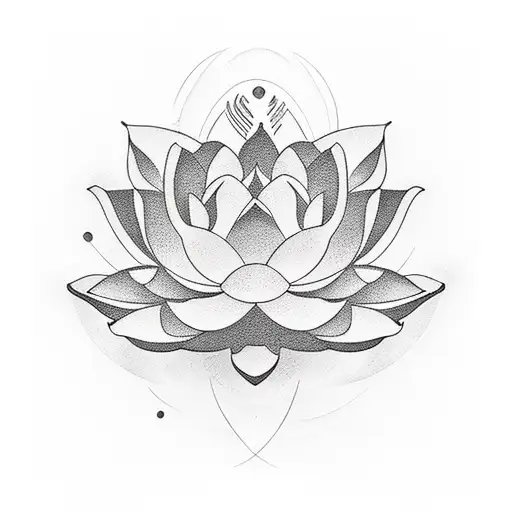 Moon And Lotus Flower