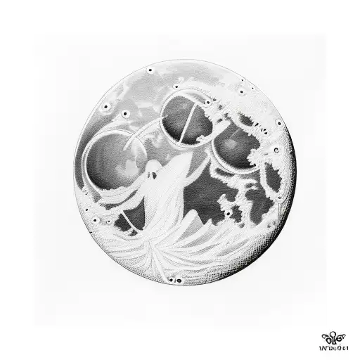 Moon With Olive Leaves