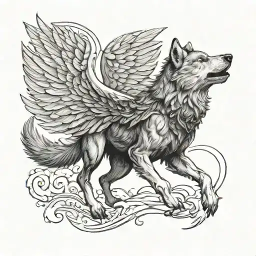 Creating A Tattoo Of A Wolf With Wings Symbolizing Freedom And Power In Mythology