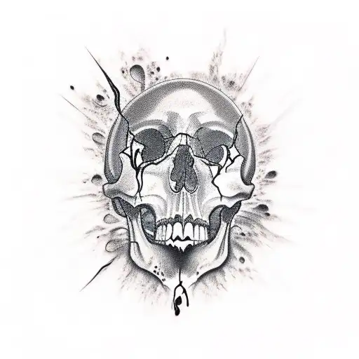 Skull With Melting Flesh