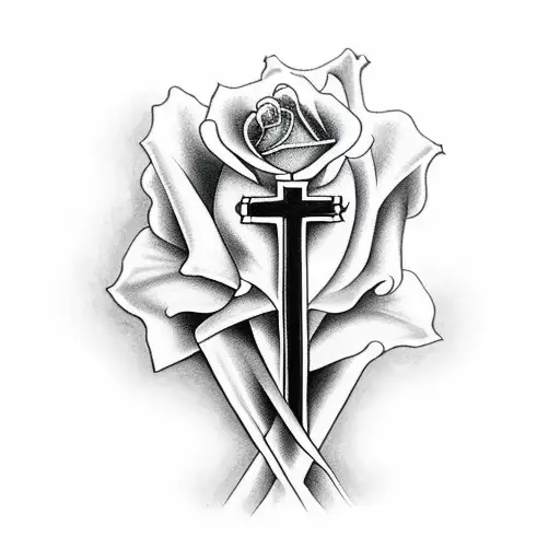 Cross Of God And Rose