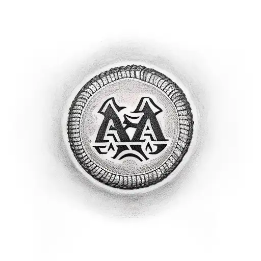 A Traditional Tattoo Of A Baseball Diamond With Alpha Phi Alpha Symbols Incorporated
