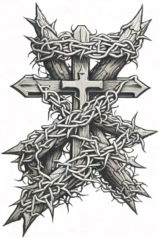 Crown Of Thorns With A Cross
