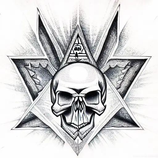 Skull Illuminati All Seeing Eye