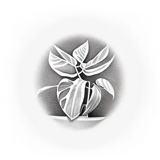 A Realistic Monstera Plant Growing Out Of A Billiard Table