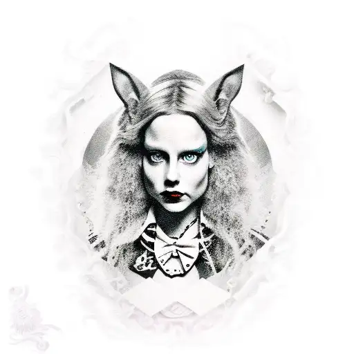 A Realistic Portrait Of Alice From Alice In Wonderland Playing A Guitar