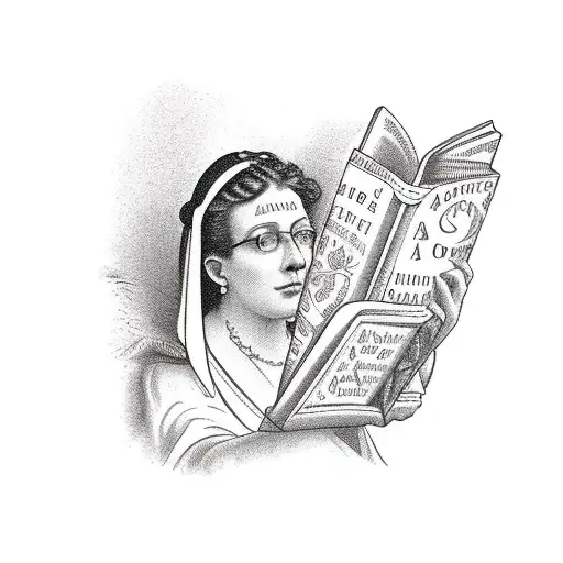 A Historical Figure Reading A Book Under A Tree