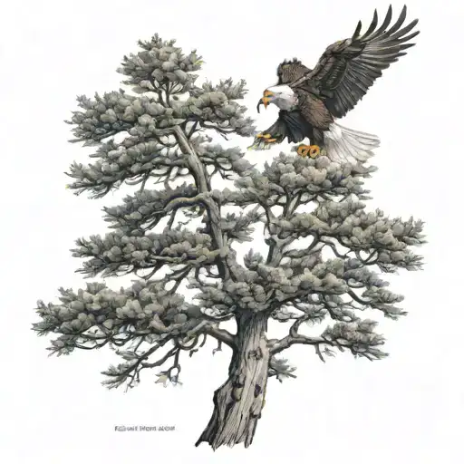Cedar Tree With Eagle On Top