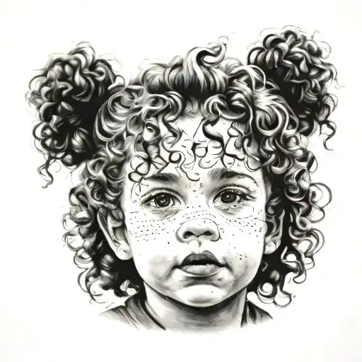 Little Girl With Curly Hair