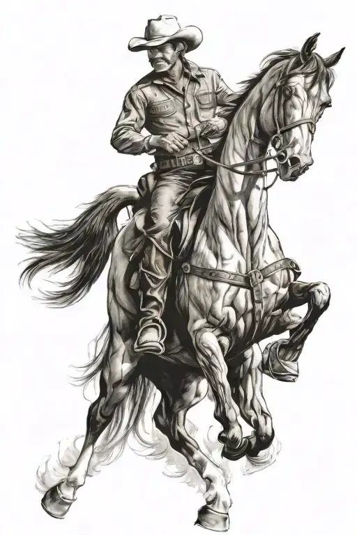 Cowboy Riding Horse