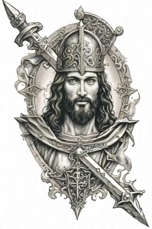 A Portrait Of Jesus As A Templar Knight