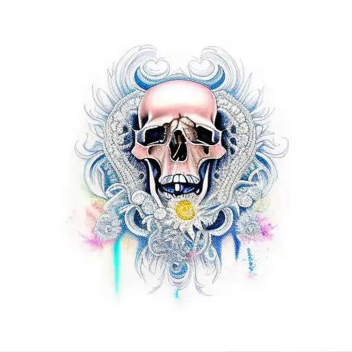 Dhalia Mural Beautiful Vivid Skulls