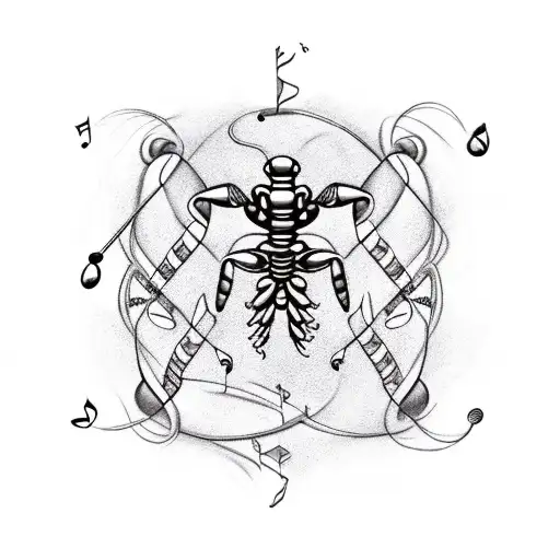 Scorpio Constellation Intertwined With Musical Notes