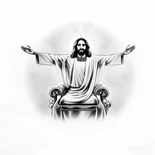 Jesus Christ Sitting On His Throne