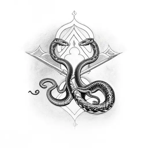 A Dagger With A Snake Coiling Around It