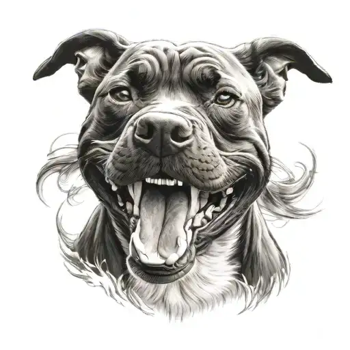 Pitbull Dog Showing Teeth