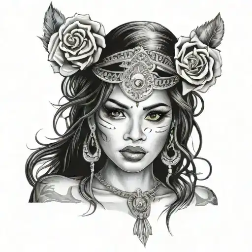 Chicano Style Pretty Girl Face