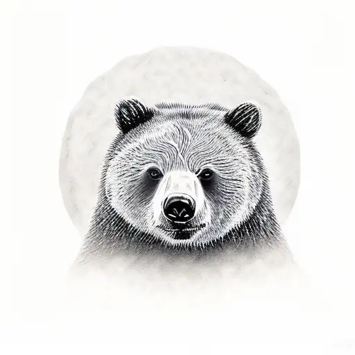 Familia De Osos Grizzly Realistas Agresivos Pero Protectores En Color Negro