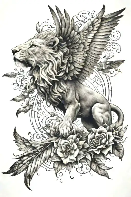 Lion And Dove Flys Away