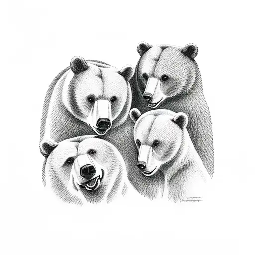 Three Bears In The Forest