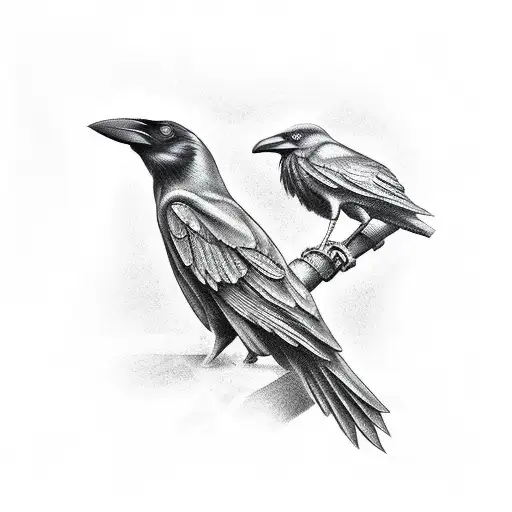 Crow With Street Sign Gothic