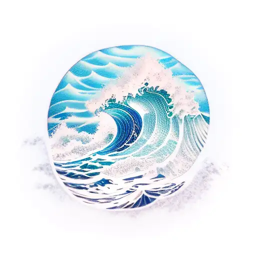 Ocean Wave And Palm Tree