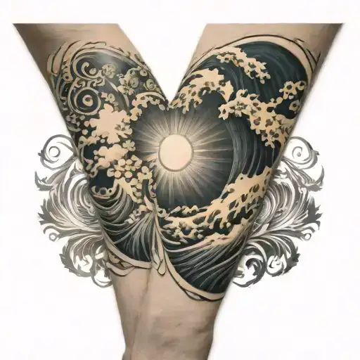 Sun And Wave Arm Sleeve