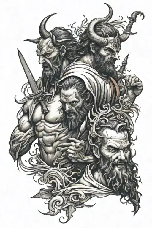 Devil Vs Jesus Christ Back