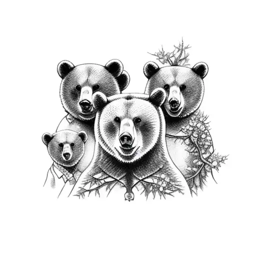 Three Bears In The Forest